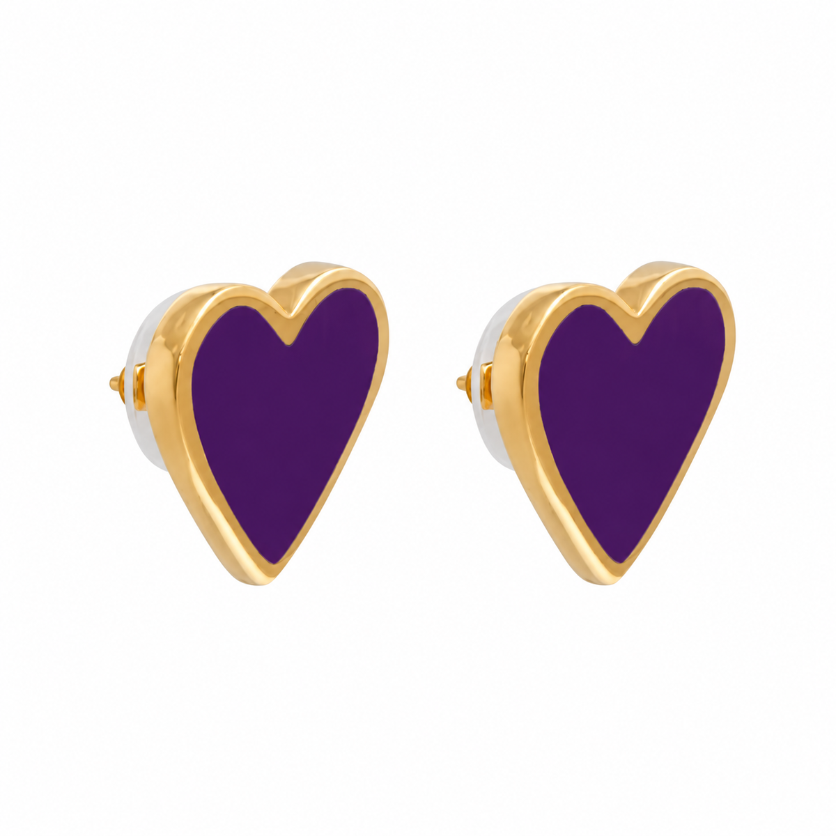 XL Heart Studs Grape
