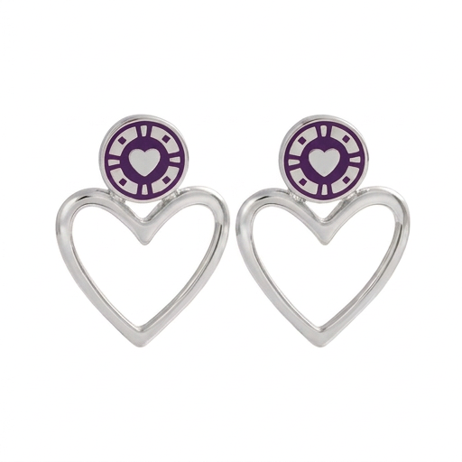Jackpot Earrings Grape Rhodium