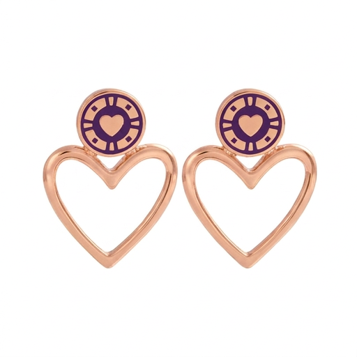 Jackpot Earrings Grape Rosegold