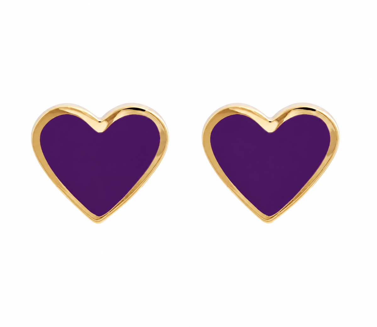 XL Heart Studs Grape