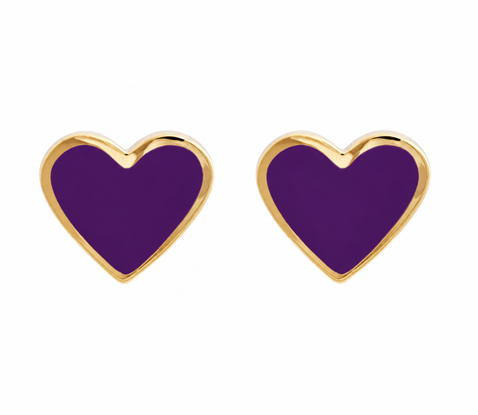 XL Heart Studs Grape