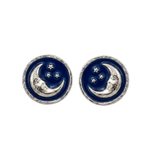 Luna studs Rhodium