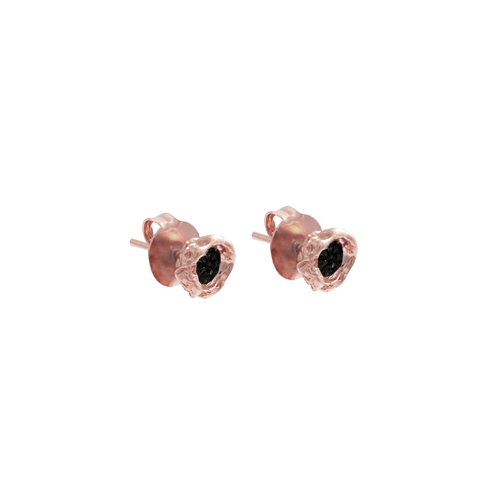 Tosca studs Black Rosegold