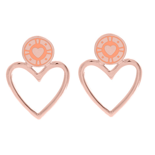 Jackpot Earrings Peach Rose gold