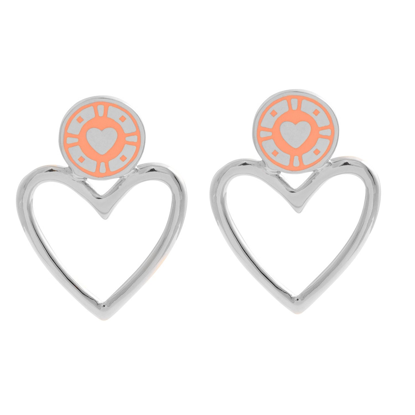 Jackpot Earring Peach Rhodium