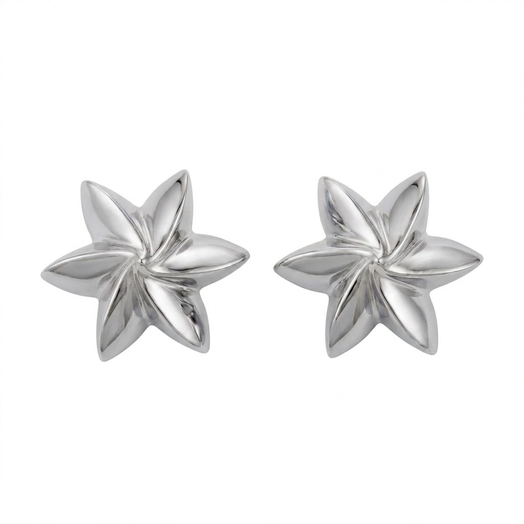 Bon Bon star studs Rhodium