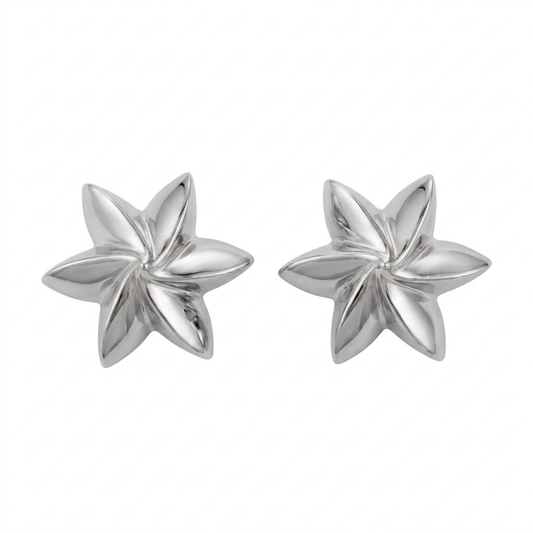 Bon Bon star studs Rhodium