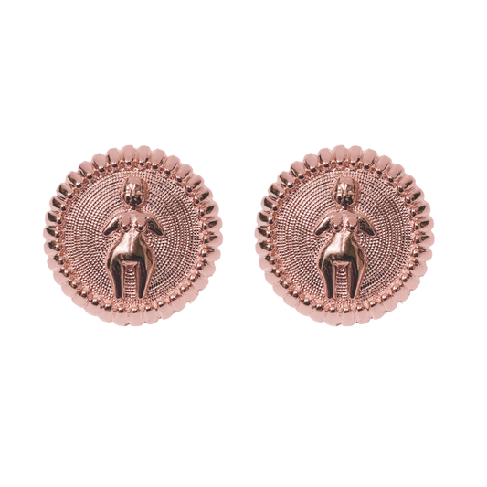 Venus coin studs Rosegold