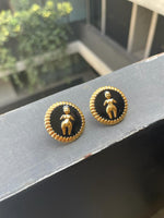 Venus coin studs black