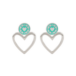 Jackpot Earrings Turquoise Rhodium