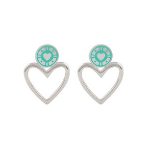 Jackpot Earrings Turquoise Rhodium