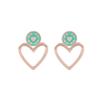 Jackpot Earrings Turquoise Rose gold