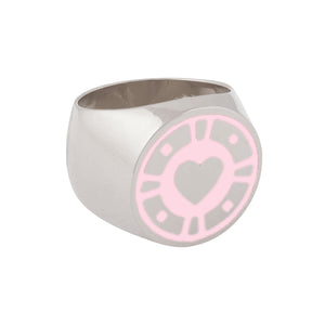 Casino Ring Nude Rhodium