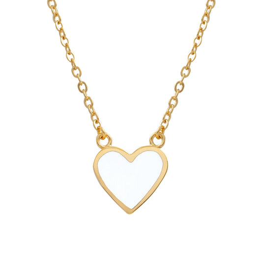 Heart Necklace White