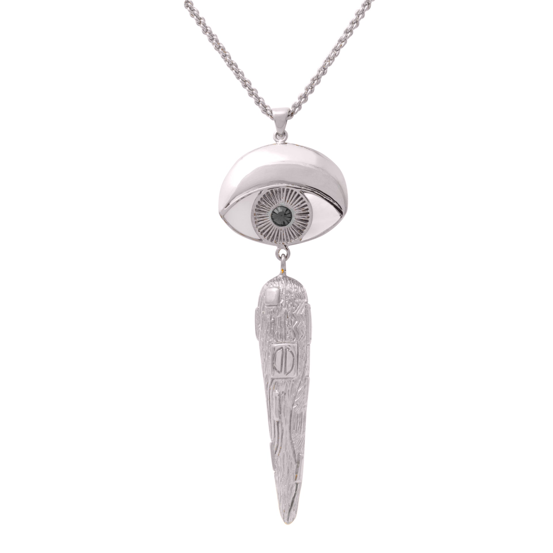 Adele Drop Necklace Rhodium small