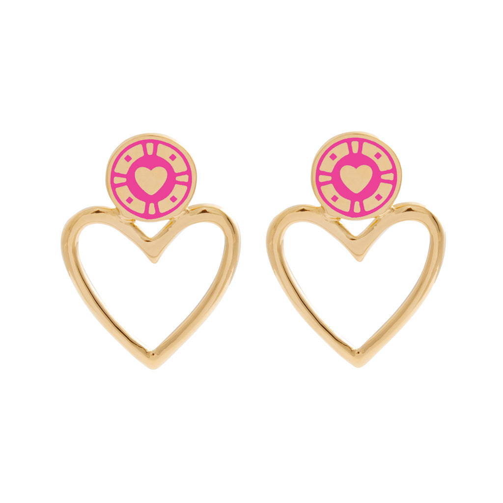 Jackpot Earrings Hot Pink